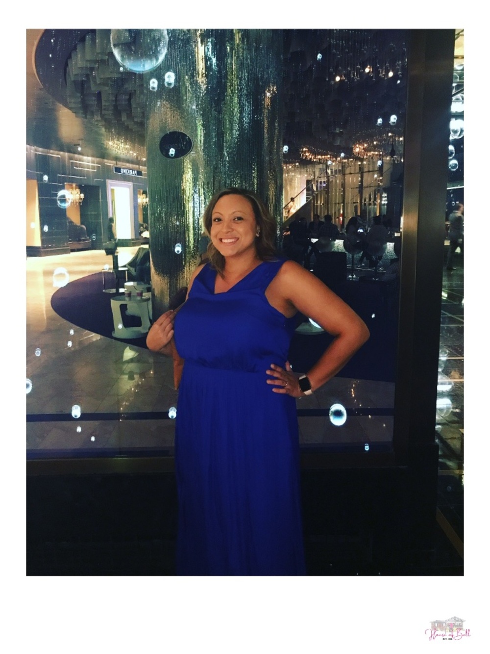Banana Republic Goddess Maxi Dress Cobalt Royal Blue V-Neck Dual Slit 16T